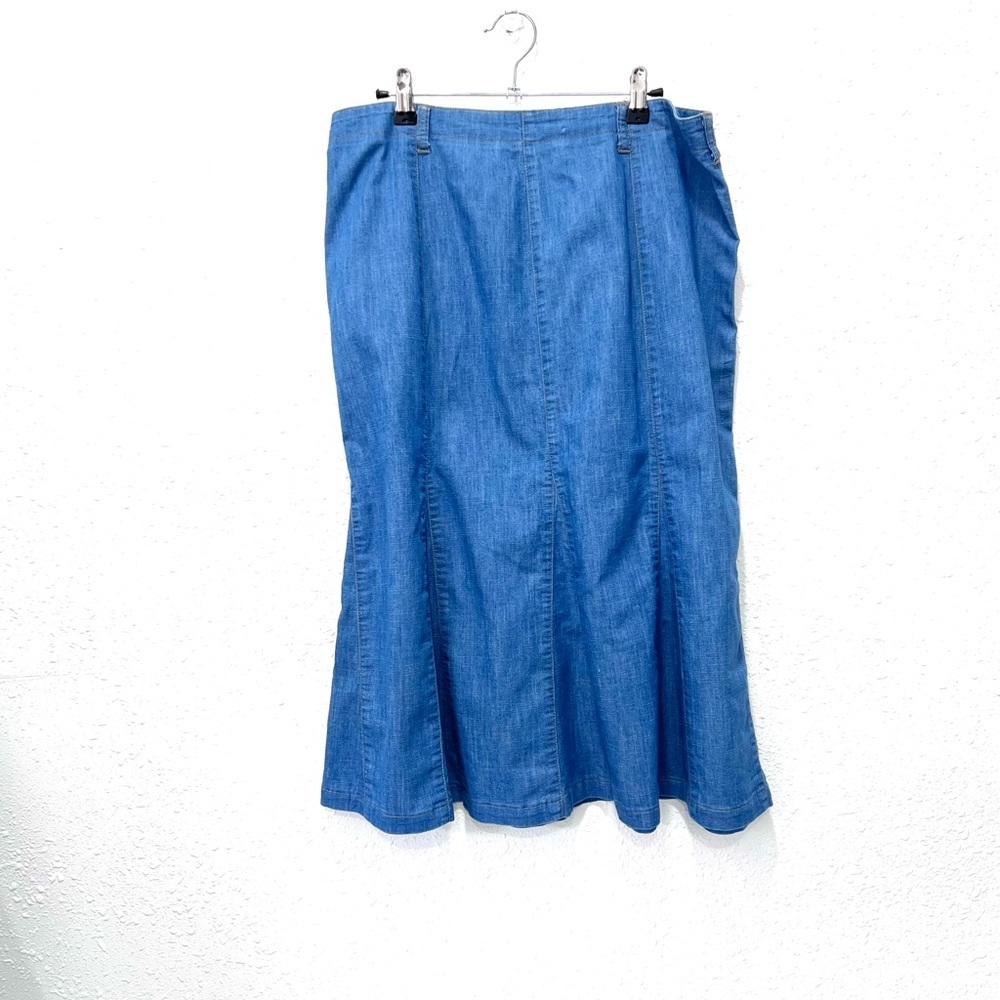 Napa Valley Casual Blue A-Line Midi Skirt Set‎ 14P